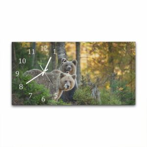 Wandklok 60x30 Bruine Beren