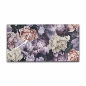 Wandklok 60x30 Bloemen Patroon van Waterverf