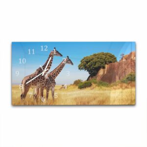 Wandklok 60x30 Giraffen