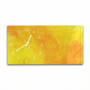 Wandklok 60x30 Oranje-Gele Waterverf