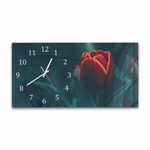 Wandklok 60x30 Dieprode Tulp