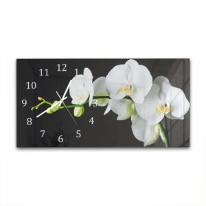 Wandklok 60x30 Witte Orchideeën