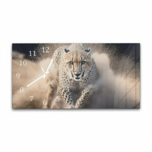 Wandklok 60x30 Cheetah