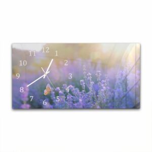 Wandklok 60x30 Lavendel bij Zonsondergang