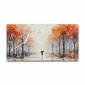 Wandklok 60x30 Waterverf Schilderij van Herfst Park