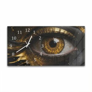 Wandklok 60x30 Zwart en goud oog