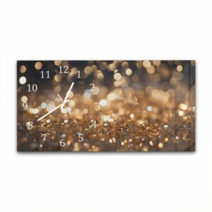 Wandklok 60x30 Gouden Glitters