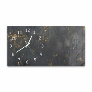 Wandklok 60x30 Gouden Stof op Ruwe Textuur