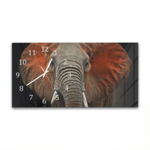 Wandklok 60x30 Olifanten in Tsavo