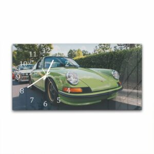 Wandklok 60x30 Porsche 911 1970 Groen