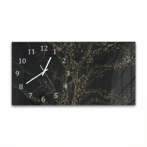 Wandklok 60x30 Gouden Lichtjes Boom