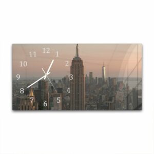 Wandklok 60x30 Manhattan Skyline