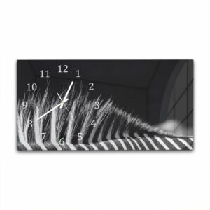 Wandklok 60x30 Zwart-Wit Zebra